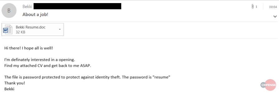 Email Security threat alert on computer screen