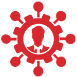Red gear icon representing Email Security technology