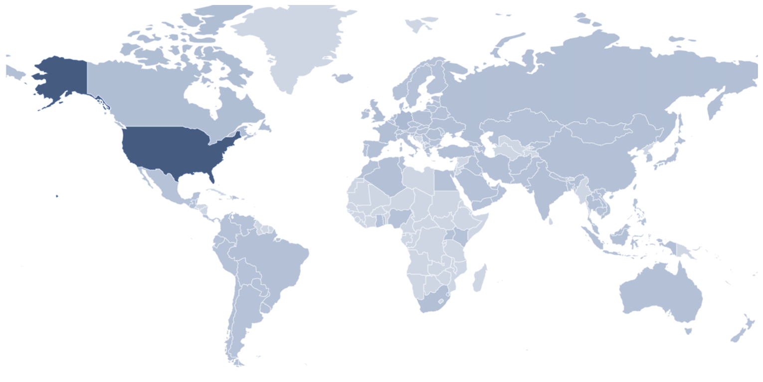 Global Phishing Heatmap Q3 2022 Report heatmap showing the geographical distribution of phishing attacks worldwide