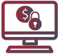 Ransomware icon for cyber attack and data encryption