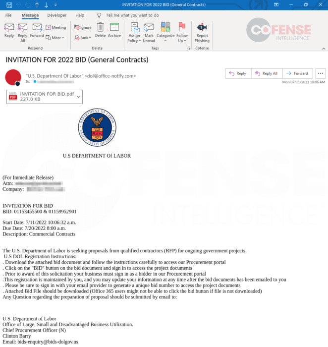 Blurred Email Example - Cofense