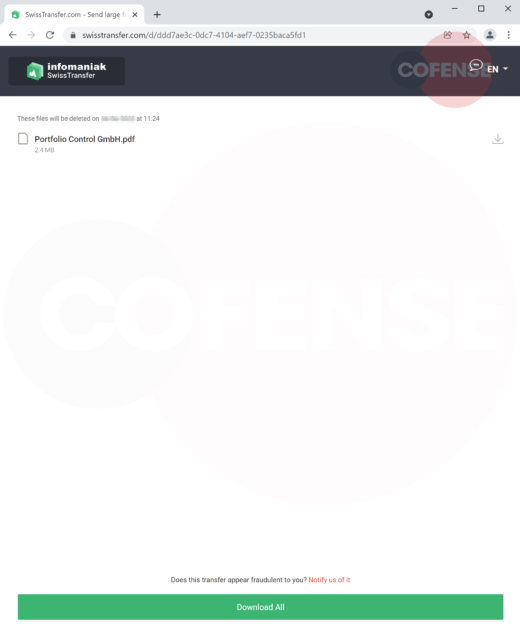 Screenshot of Cofense product analytics