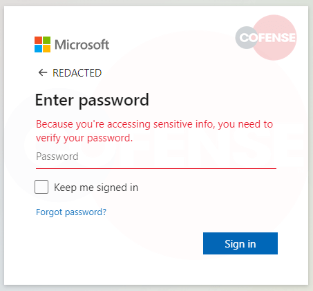 Figure 5: The spoofed login form on one of the phishing pages from the recent campaigns. 