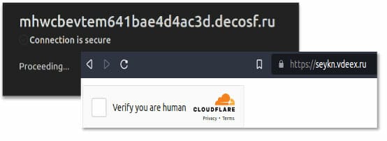 Figure 1: An example of abused Cloudflare CAPTCHA services